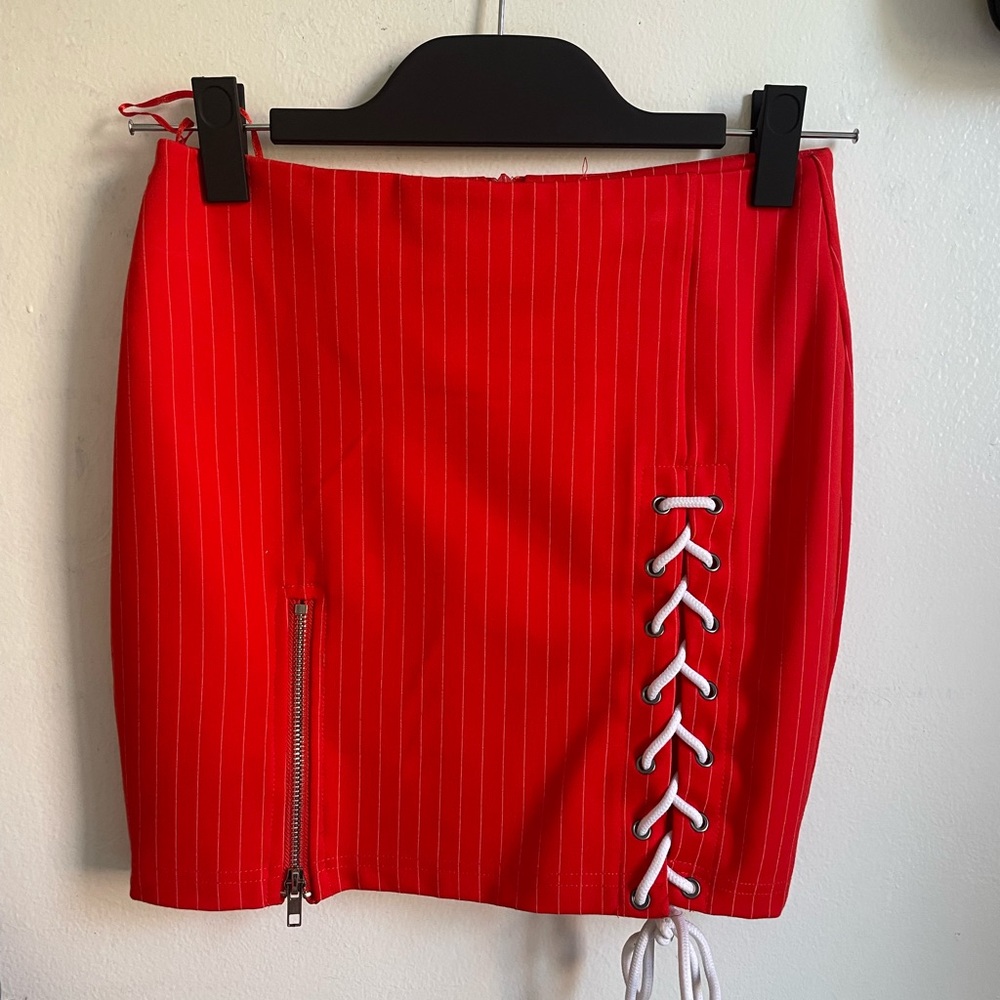 Danielle Guzio Pinstripe Skirt